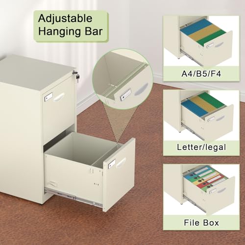 Black 2 Drawer Metal File Cabinet with Lock D32118