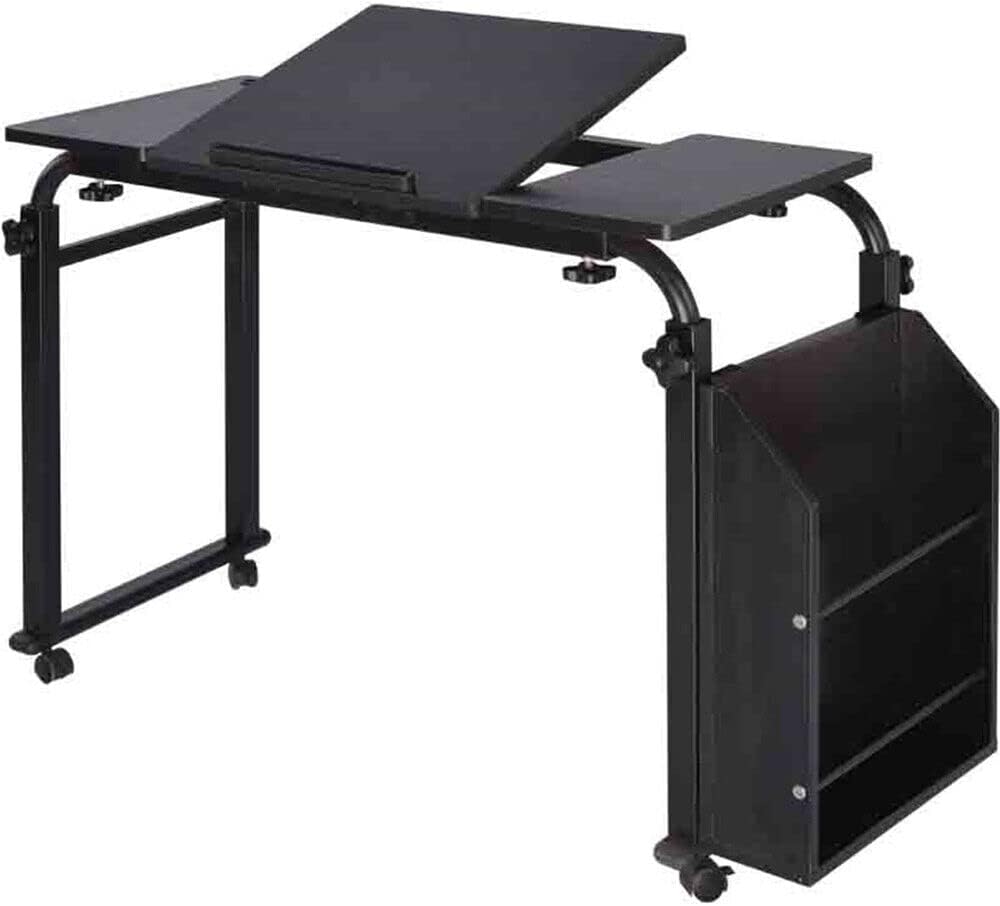 Adjustable Height Length Overbed Table with Wheels and Tilt Tabletop X72628