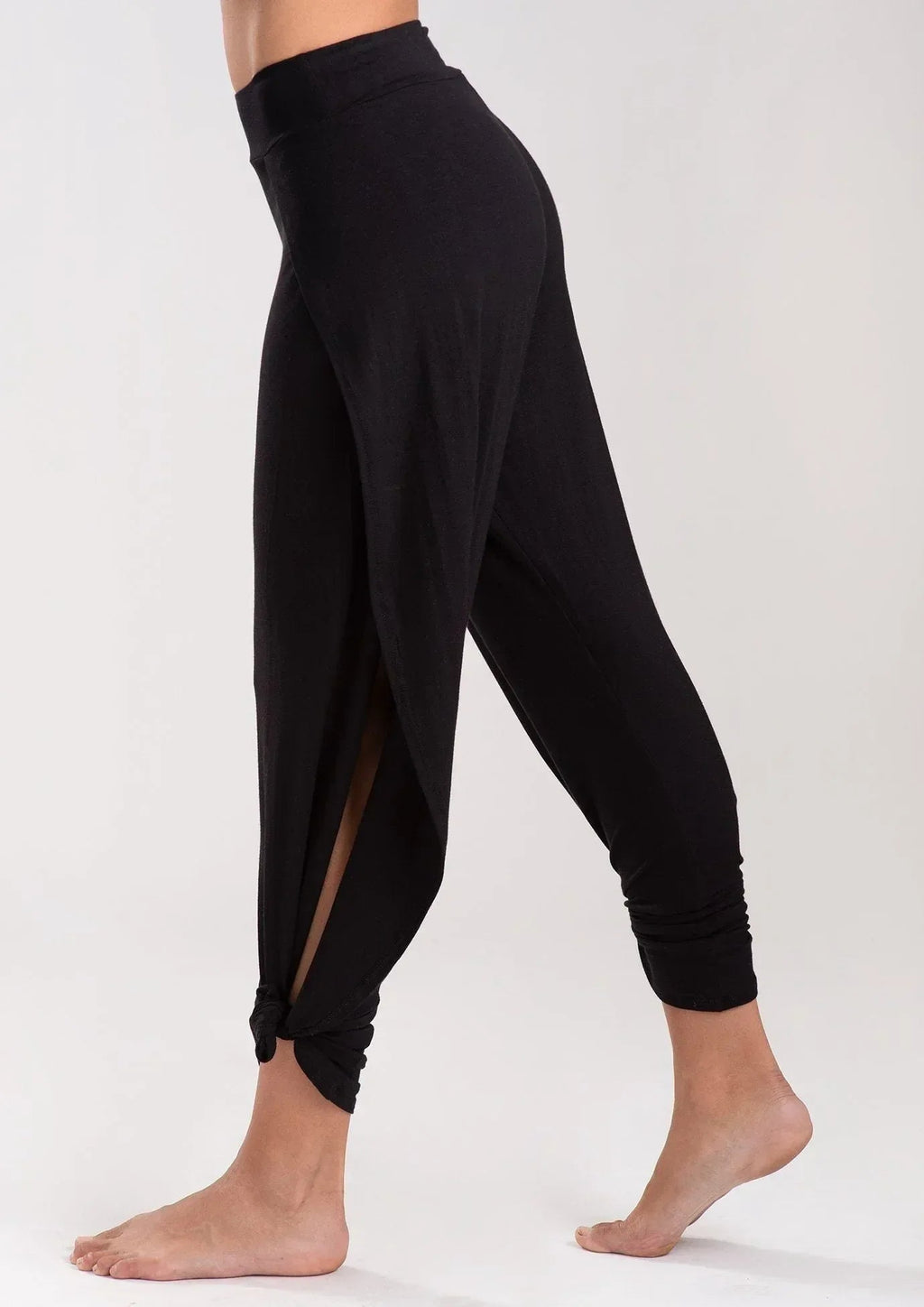 Bhakti Heavy Weight Jersey Flowy Yoga Pants - Black