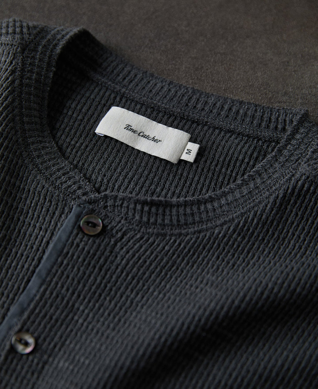Honeycomb Waffle Knit Henley T-shirt