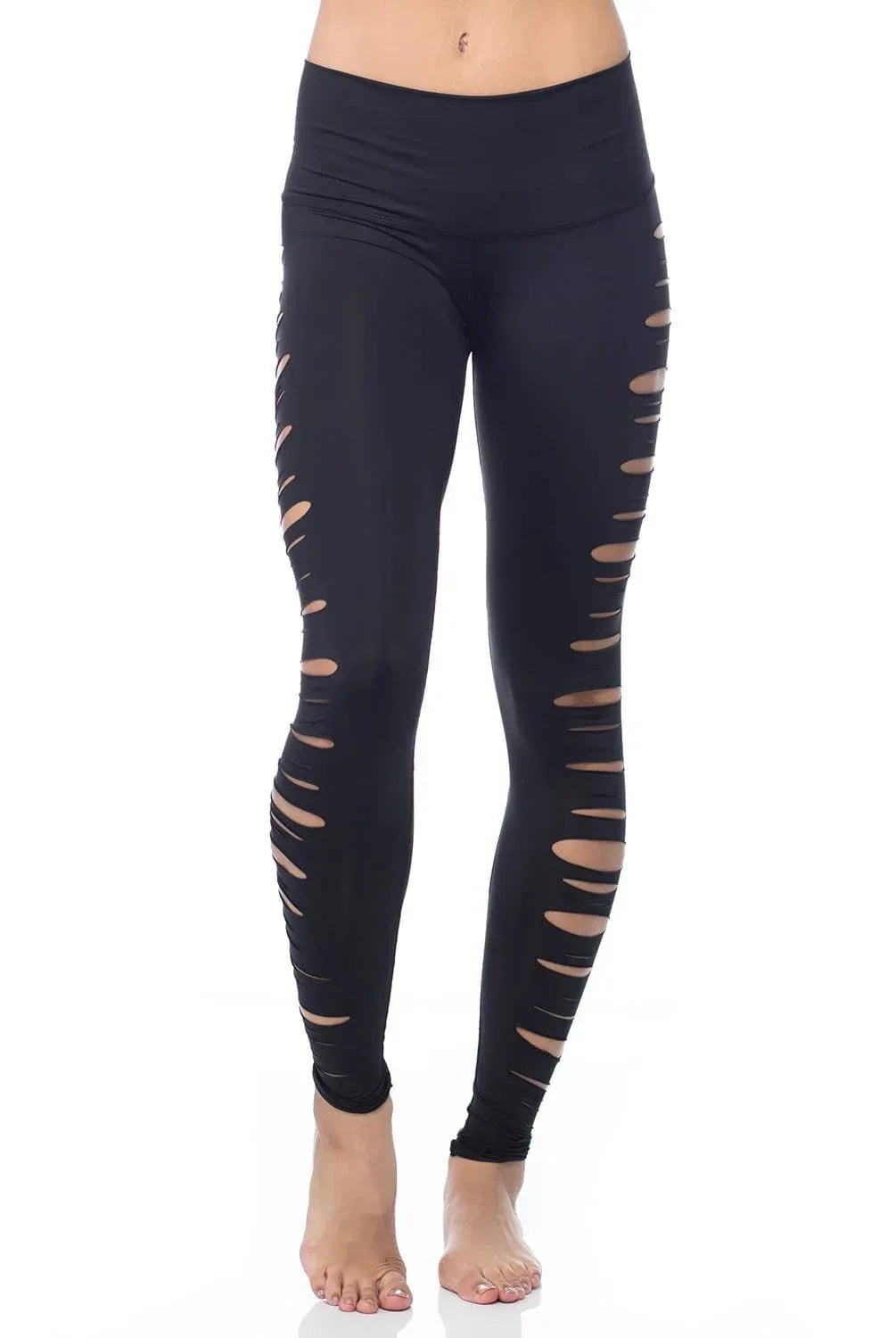 Jimi Hot Pants - Black Eco-Friendly Side Slit Leggings